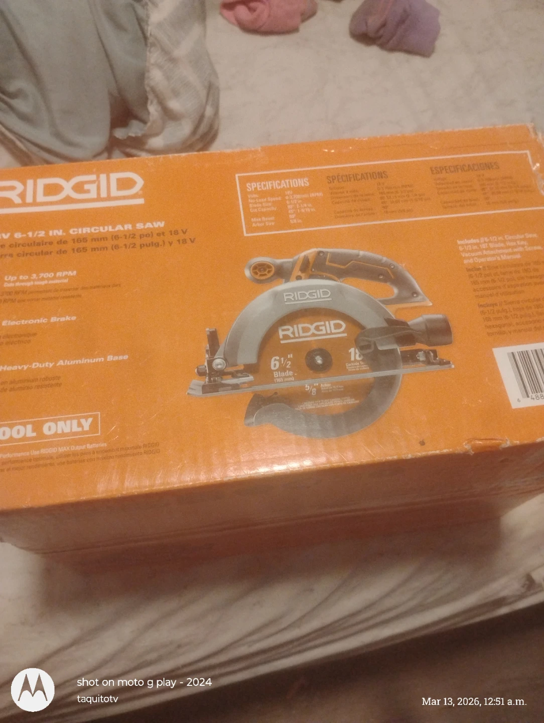 RIDGID 18V 6-1/2 in. Cordless Circular Saw - photo 2