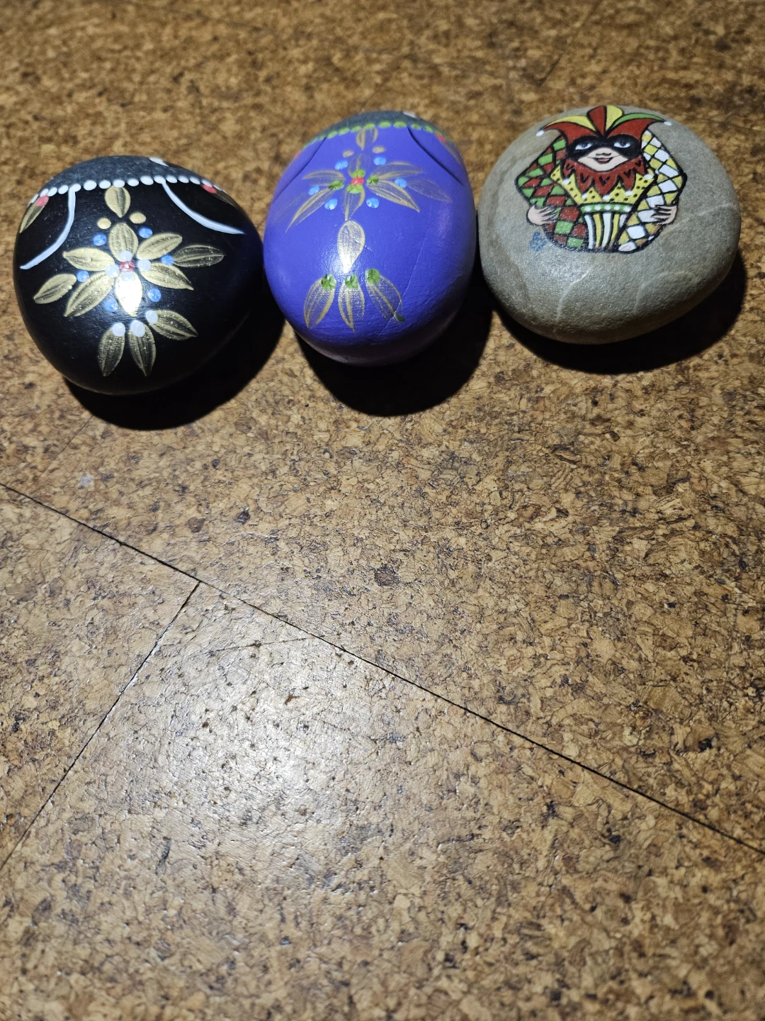 Set of 3 Hand-Painted Decorative Stones - photo 2