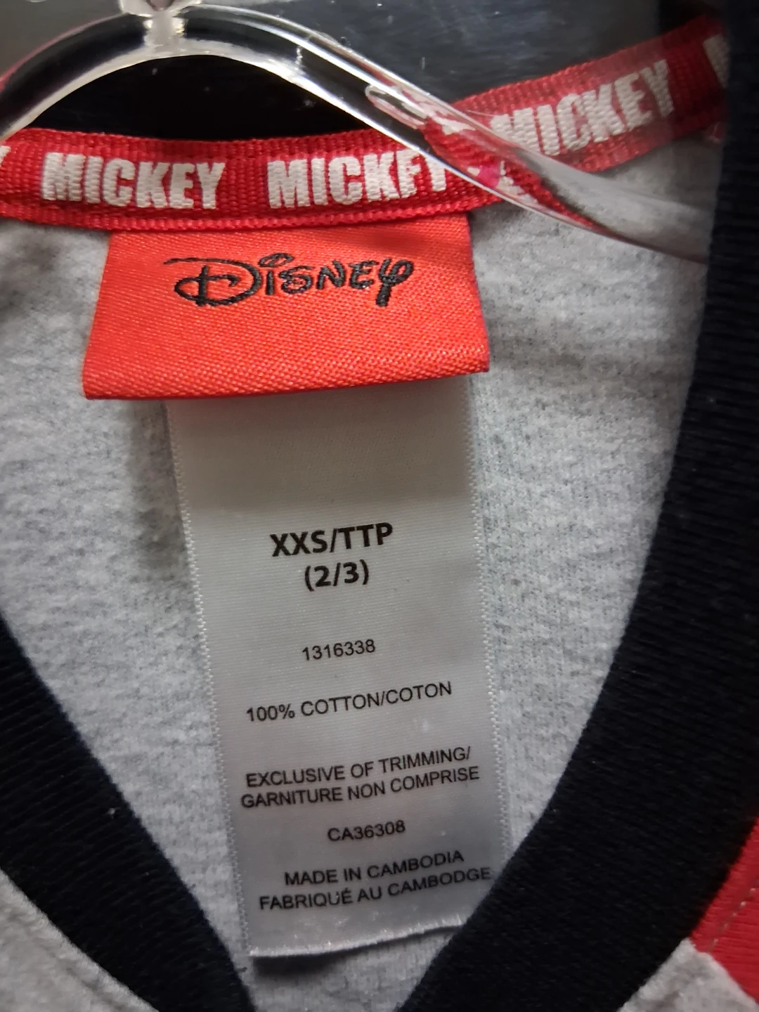 Baby (2/3)MICKEY  Mouse Raglan Long Sleeve Shirt XXS - photo 2