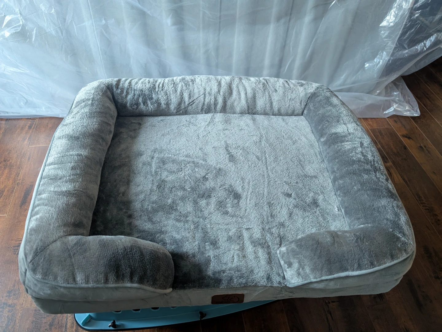 Bedsure Comfy Pet Dog Cat Bed Grey Plush L