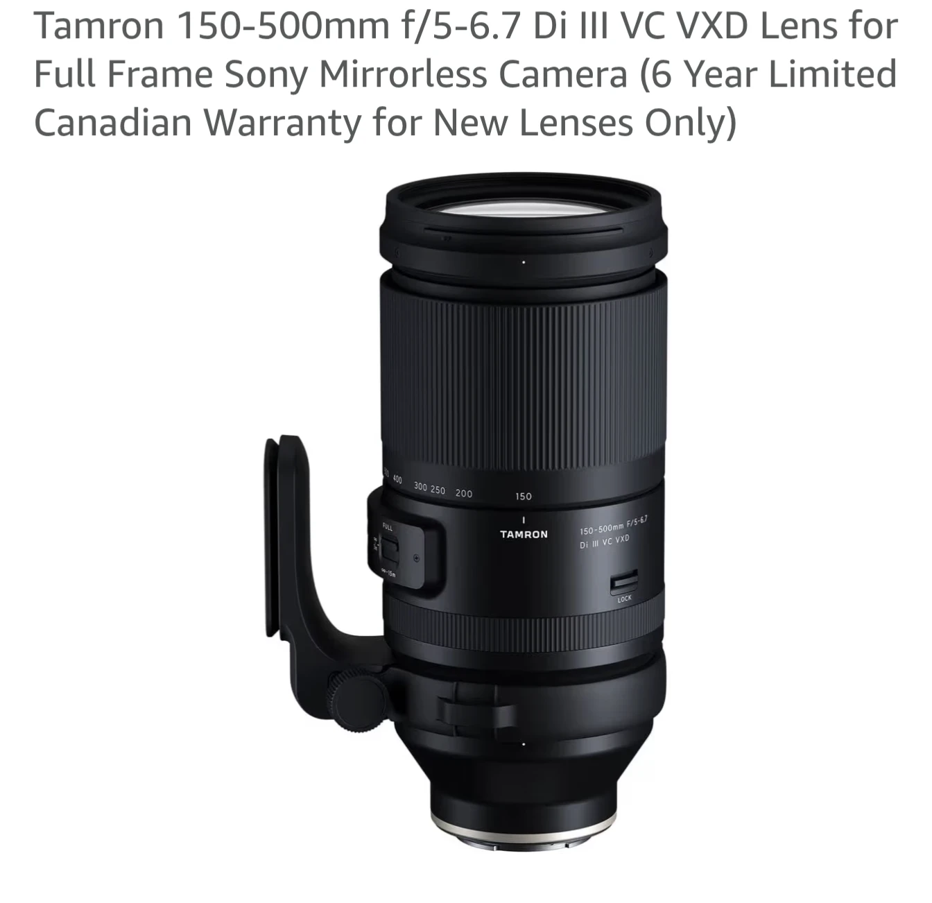 Tamron 150-500mm f/5-6.7 Di III VC VXD Lens for Sony E-Mount