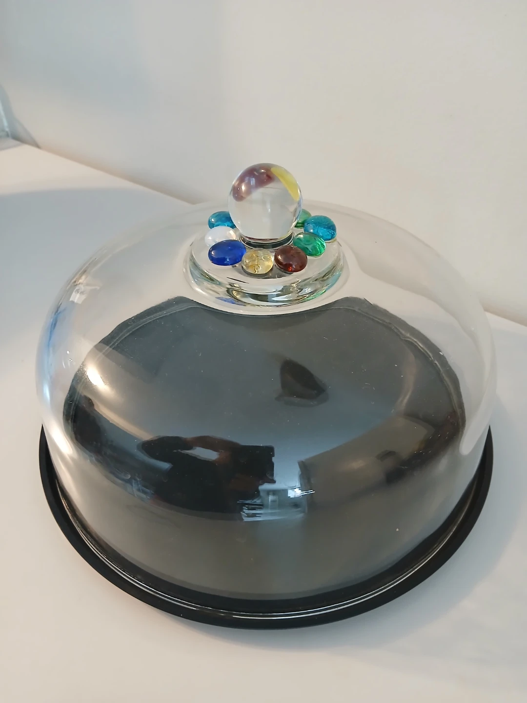 Glass Cake Dome Cover with Decorative Knob 12" - photo 2