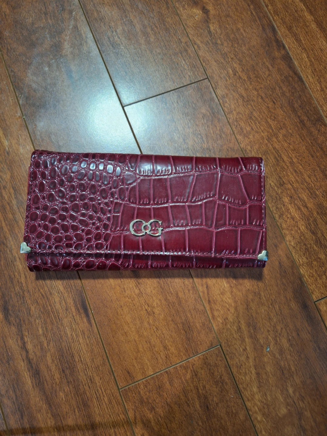 Wallet - Red Croc Embossed