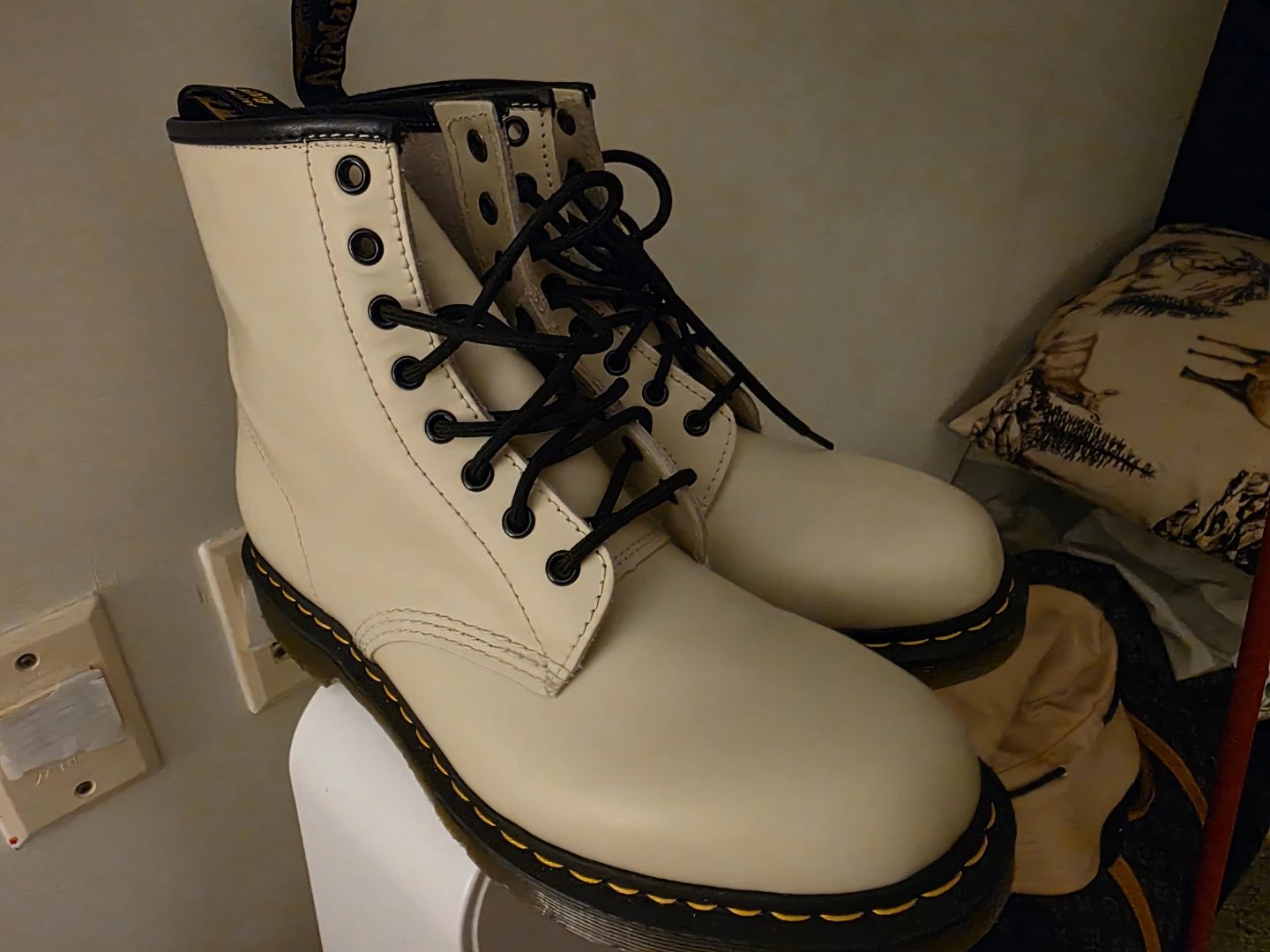 Dr. Martens 1460 Cream Leather Boots