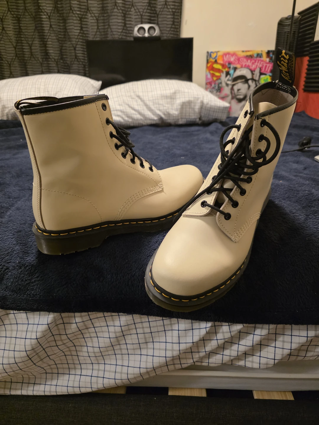 Dr. Martens 1460 Cream Leather Boots - photo 2