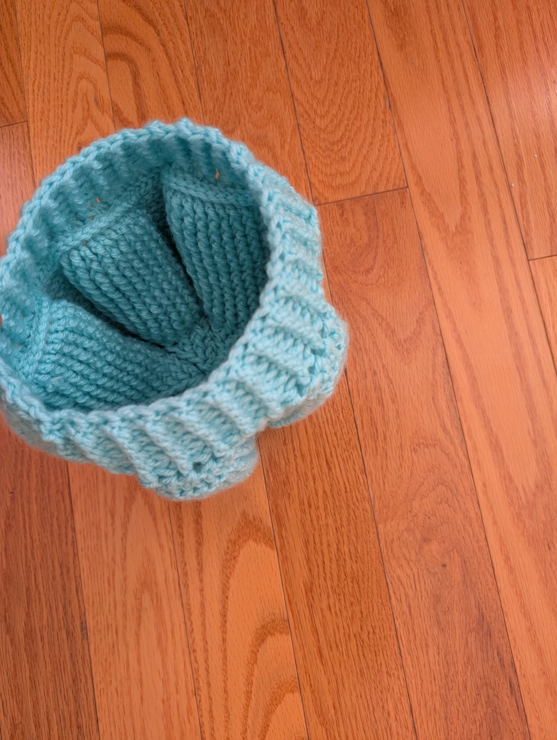 Knitted Hat turquoise color🧡 - photo 3