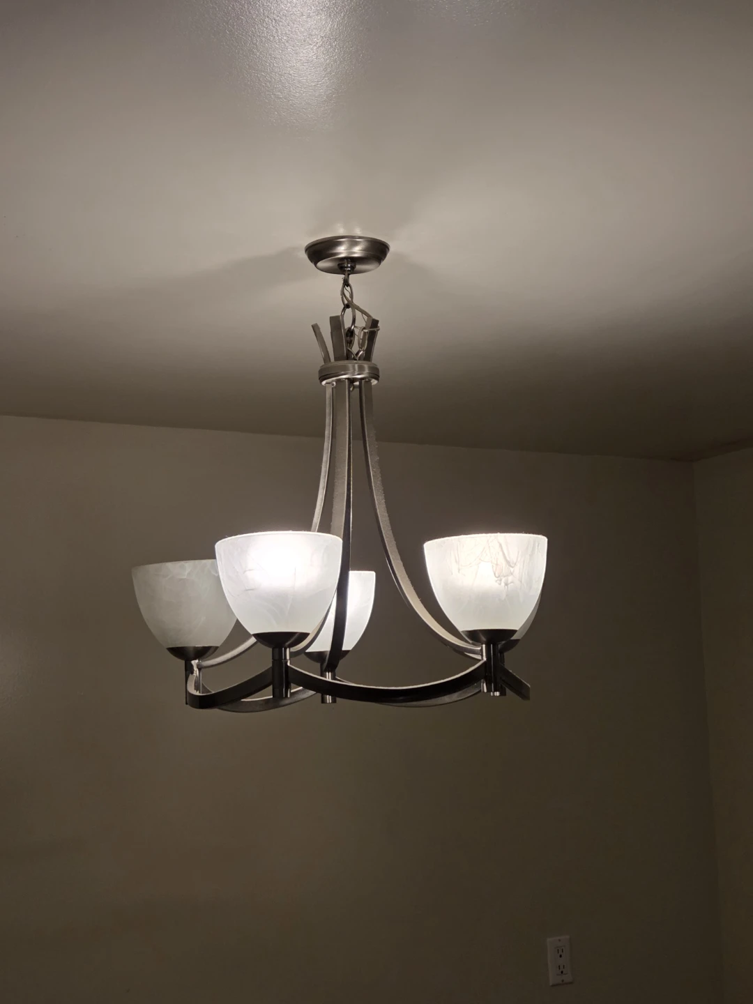 4-Light Chandelier with Frosted Glass Shades