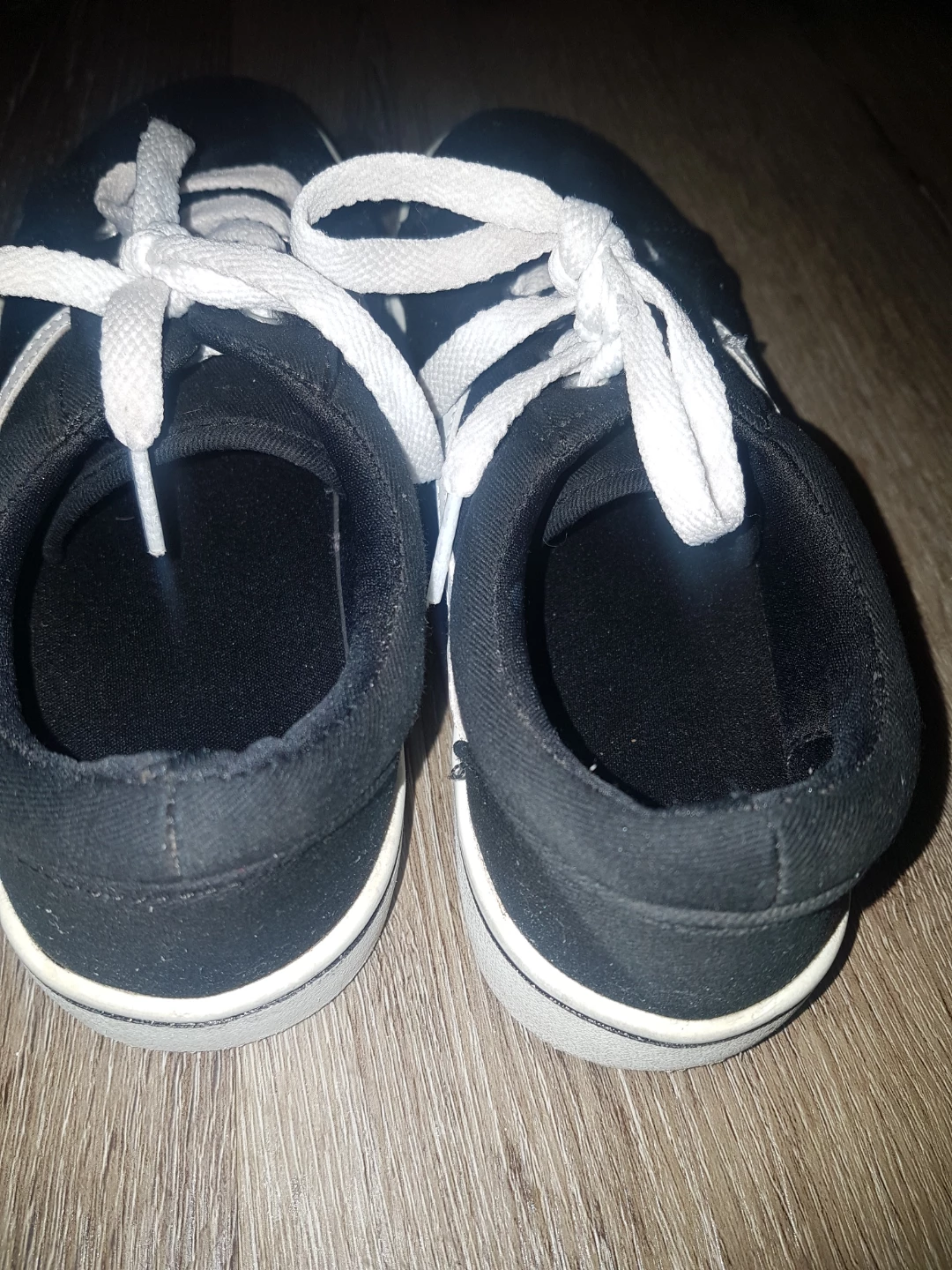 Black Canvas Sneakers with White Stripes - photo 3