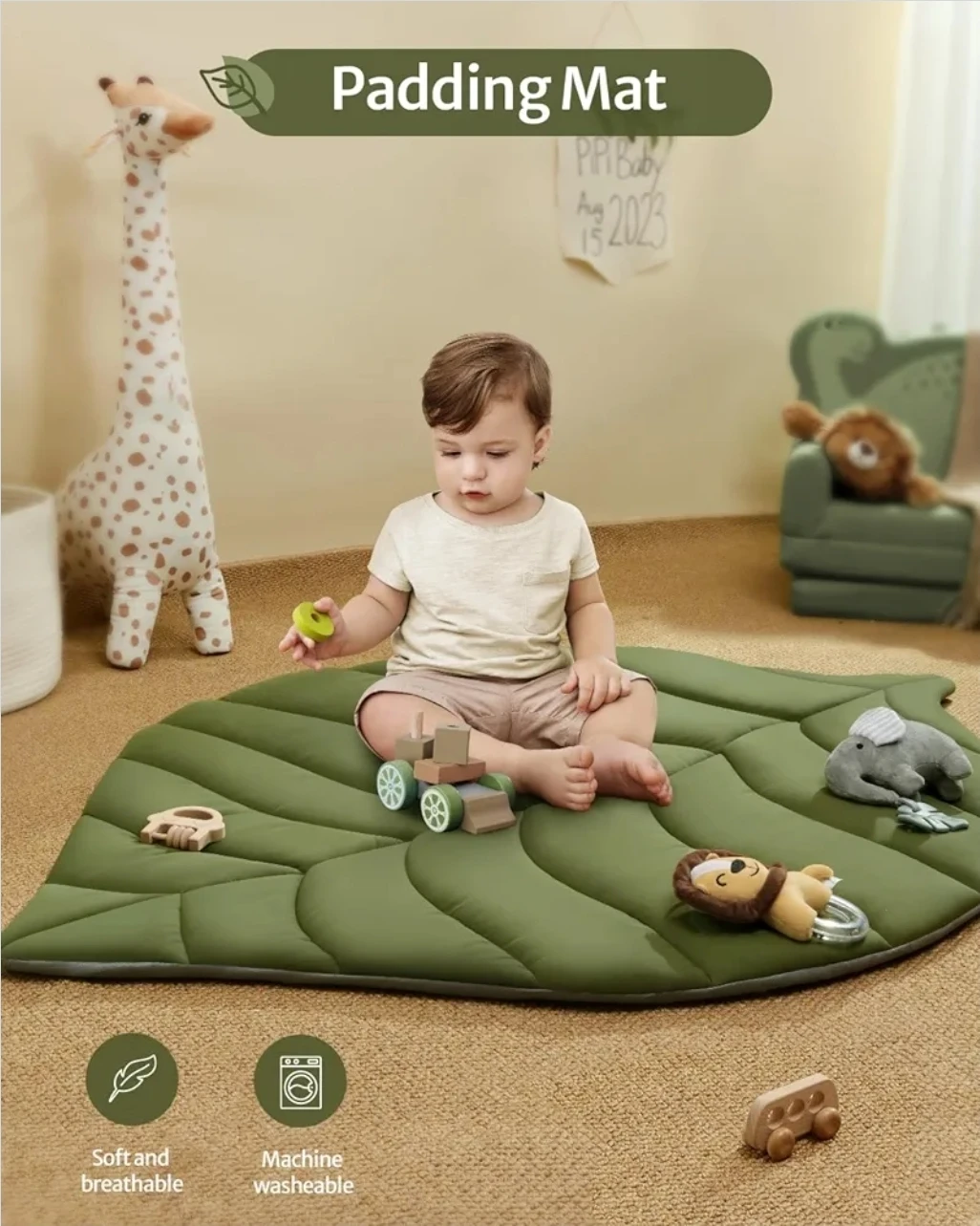 Leaf Shaped Baby Play Mat with Arch and Toys - photo 4