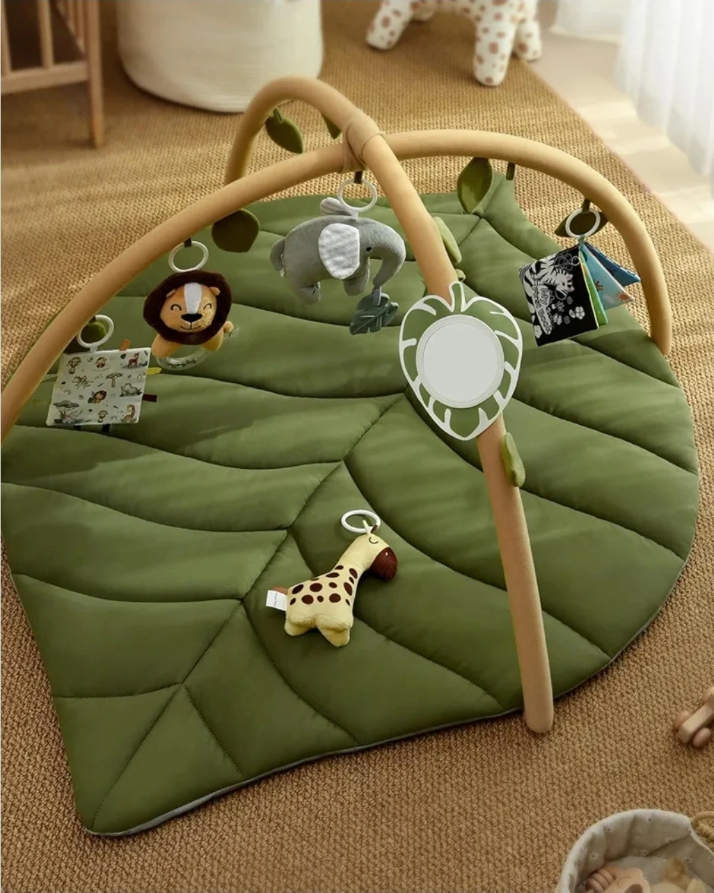 Leaf Shaped Baby Play Mat with Arch and Toys - photo 5