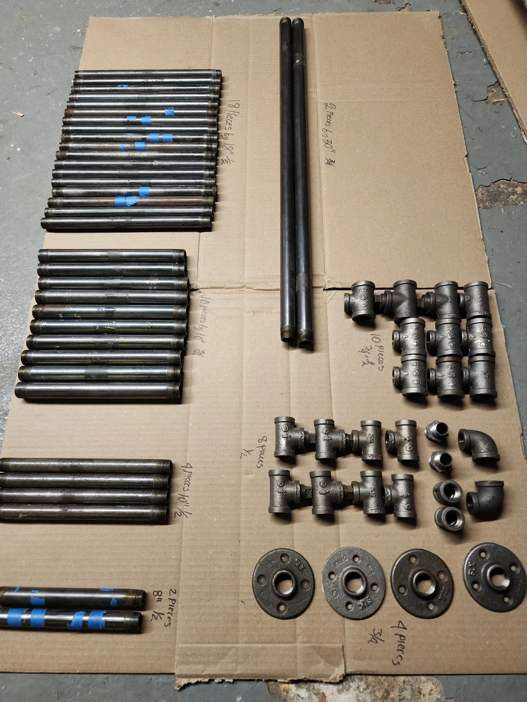 Mixed Lot of Metal Pipes & Fittings