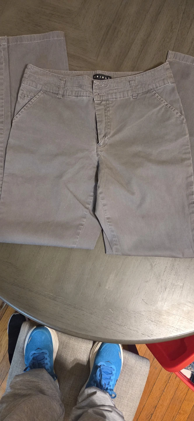 Tribal Grey Cotton Blend Pants - Size 8