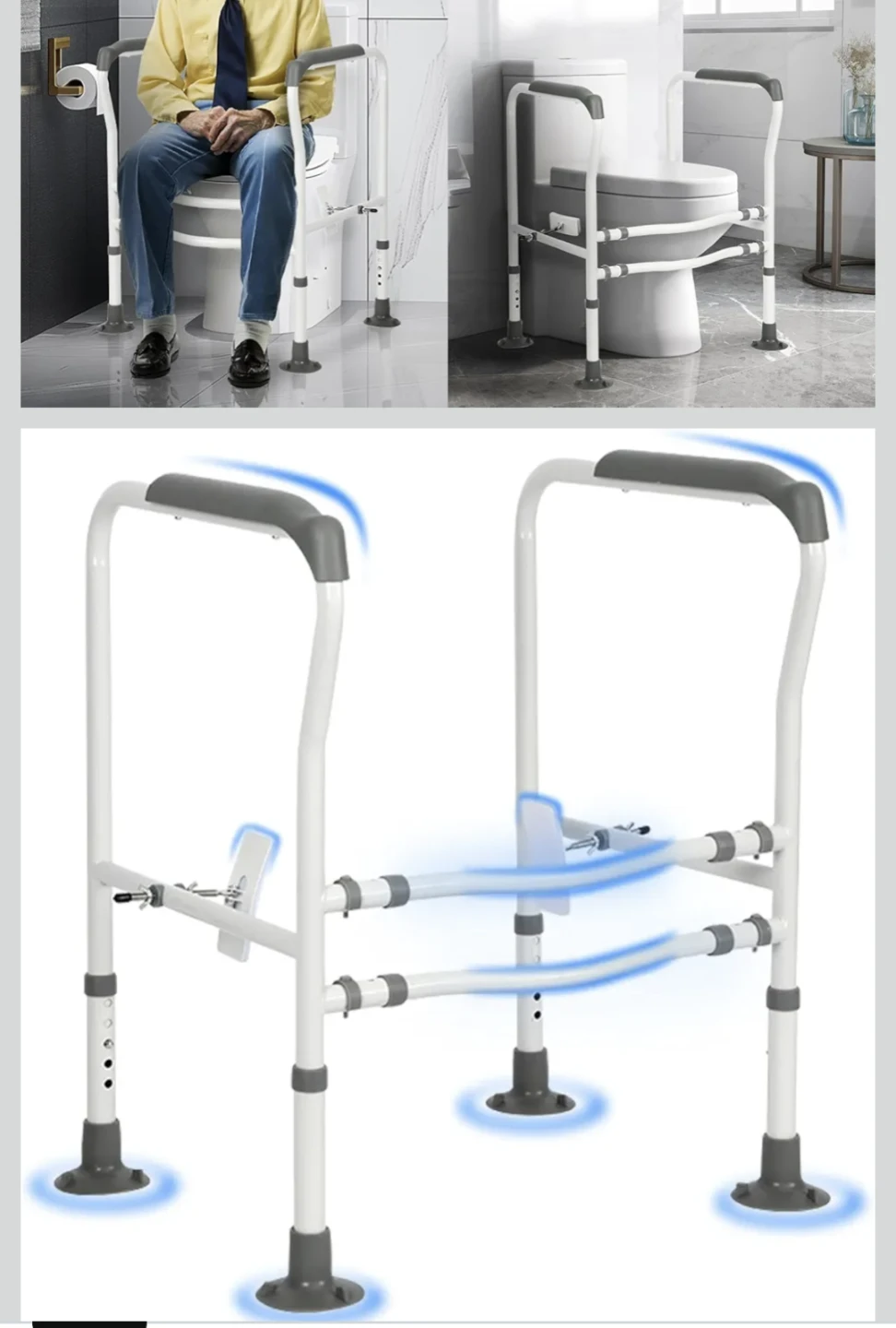 KAHCOP Adjustable Toilet Safety Rails