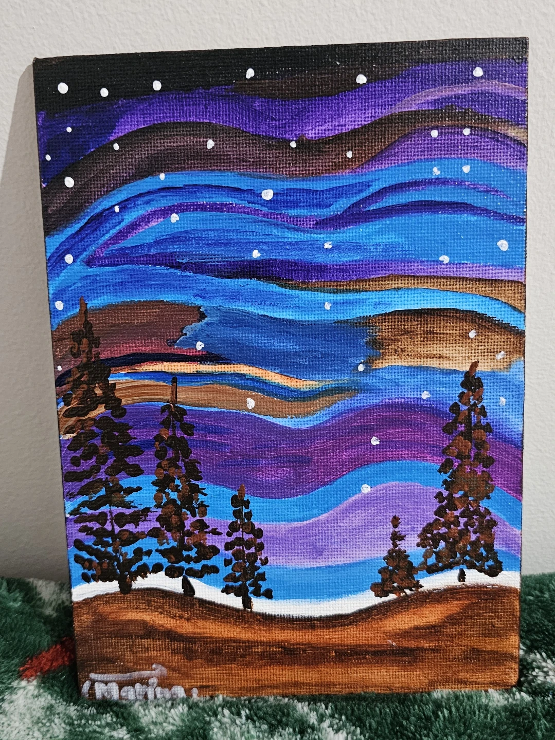 Aurora Borealis Acrylic Painting