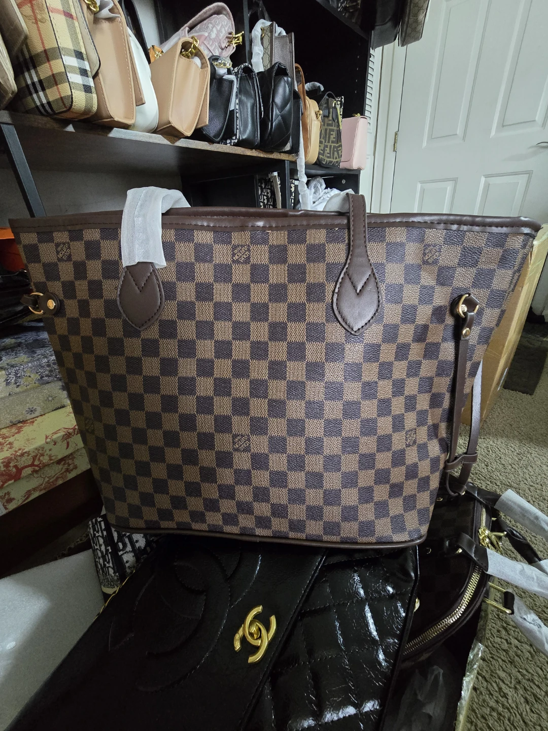 Damier Ebene Neverfull MM Tote Bag - photo 2