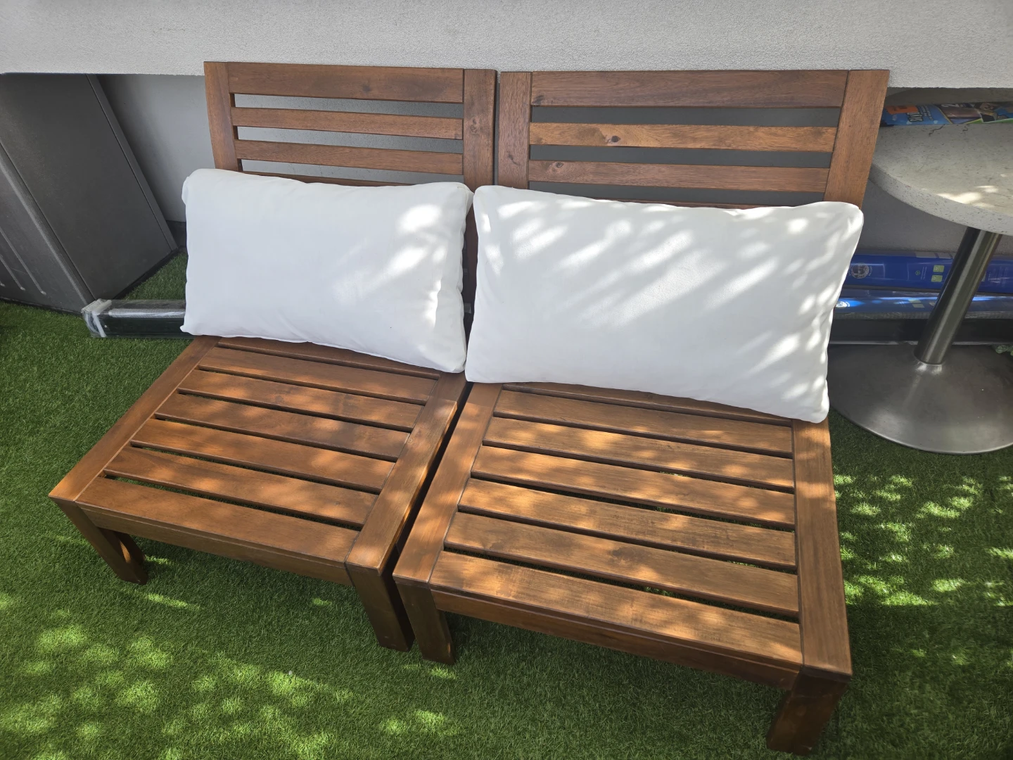 NEWLY refinished 2 ikea applaro lounge chairs w 2 back cushions - photo 3