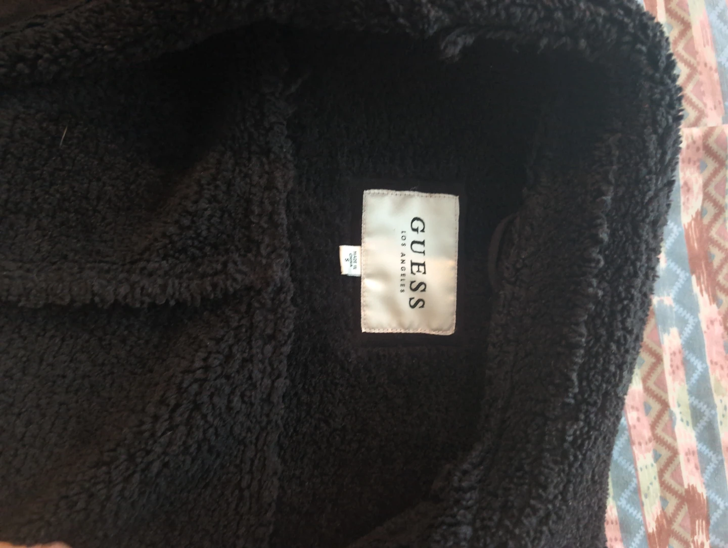 Guess Black Suede Sherpa Lined Bomber Jacket - photo 2