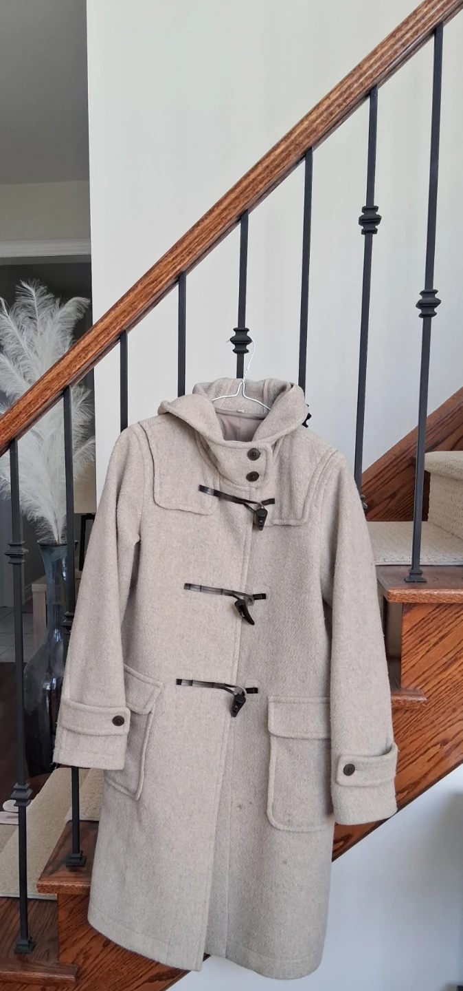 Muji Women's Beige Duffle Coat with Hood🧡