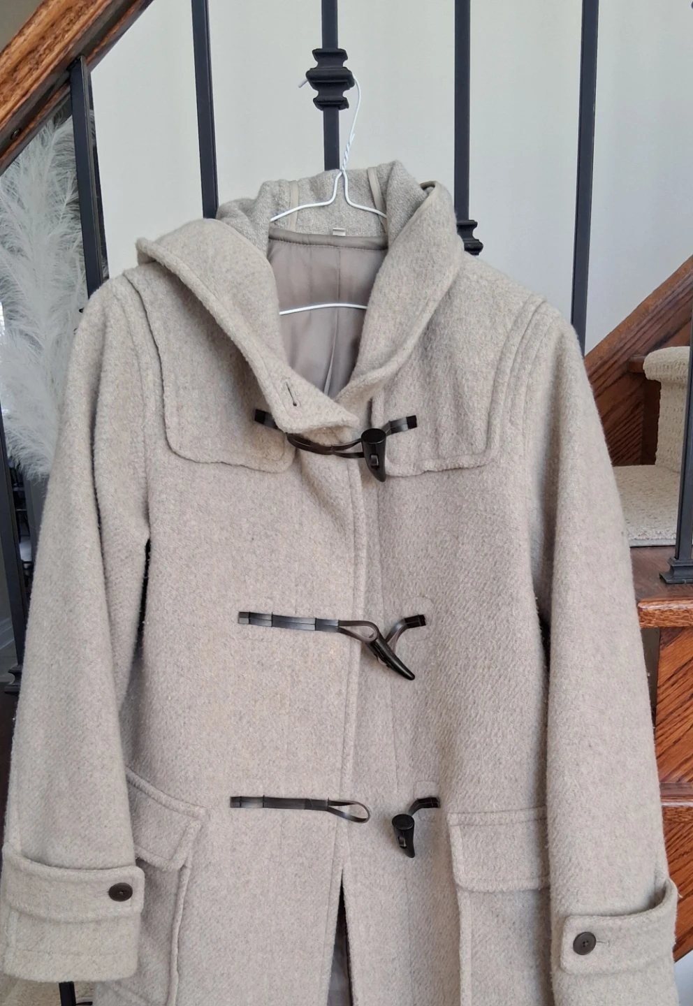 Muji Women's Beige Duffle Coat with Hood🧡 - photo 2