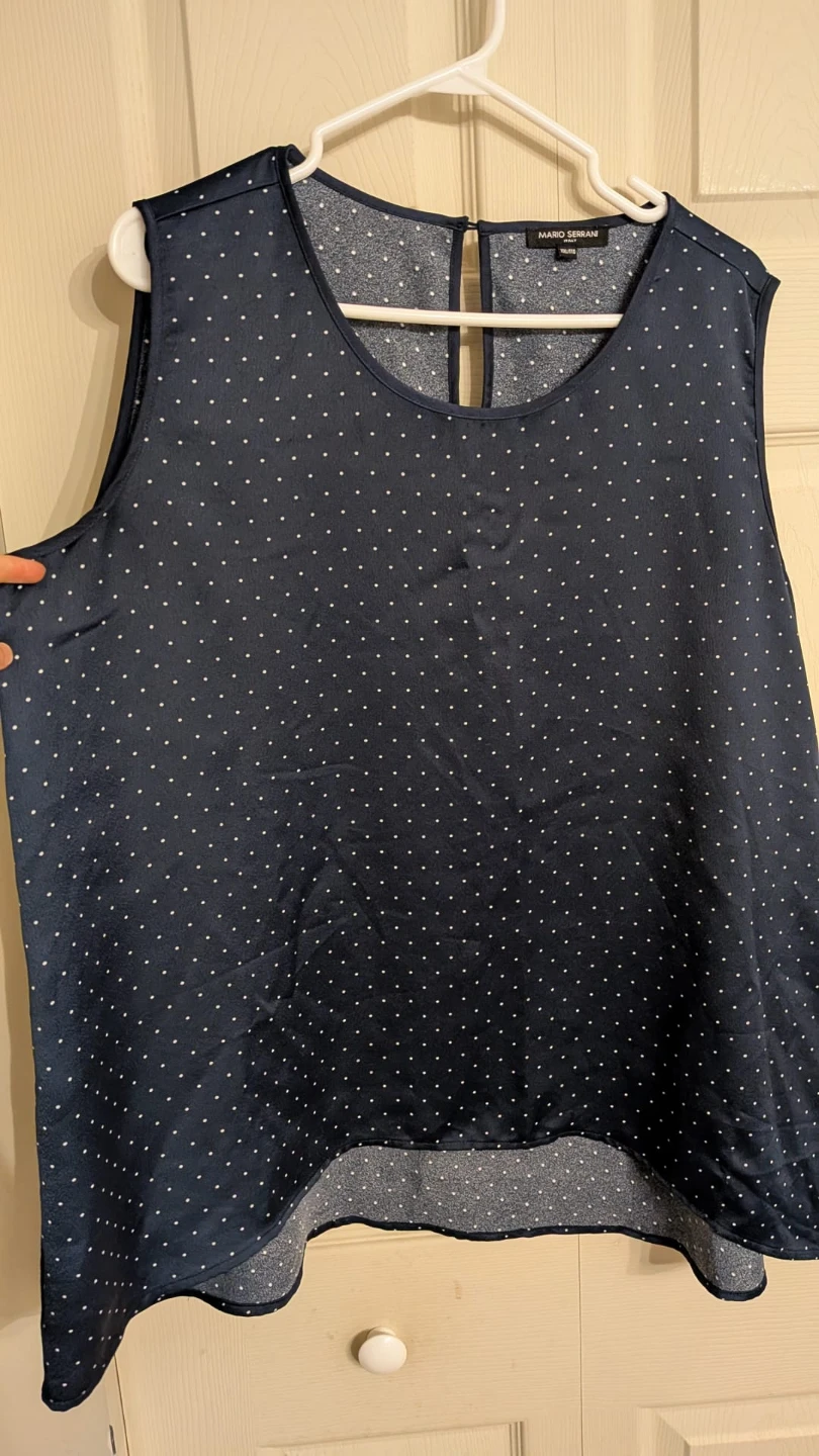 Mario Serrani navy blue with polka dots blouse, size XXL - photo 3