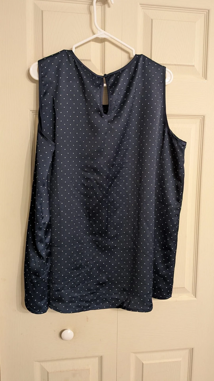 Mario Serrani navy blue with polka dots blouse, size XXL - photo 5