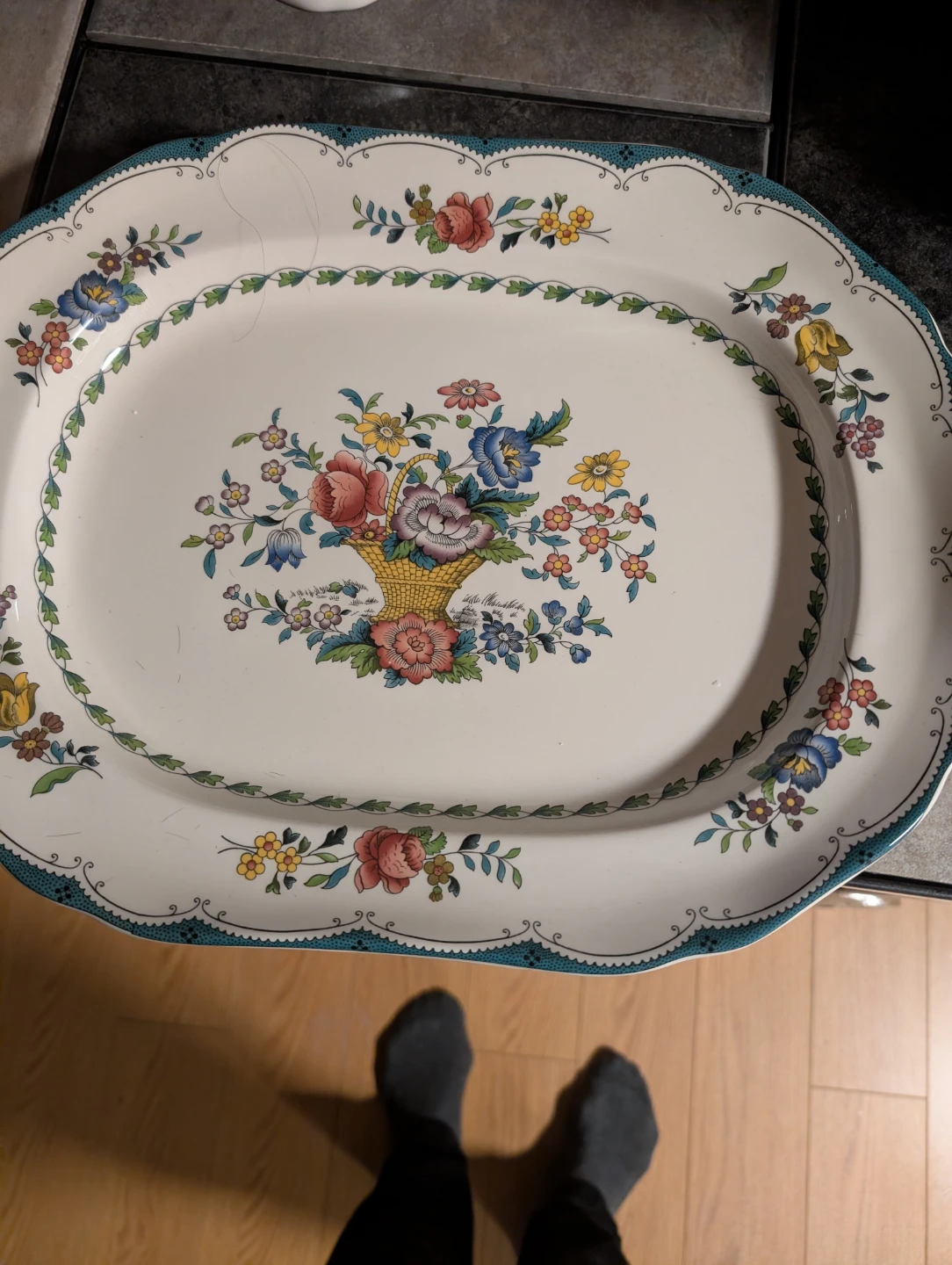 Vintage Floral Serving Platter - photo 2