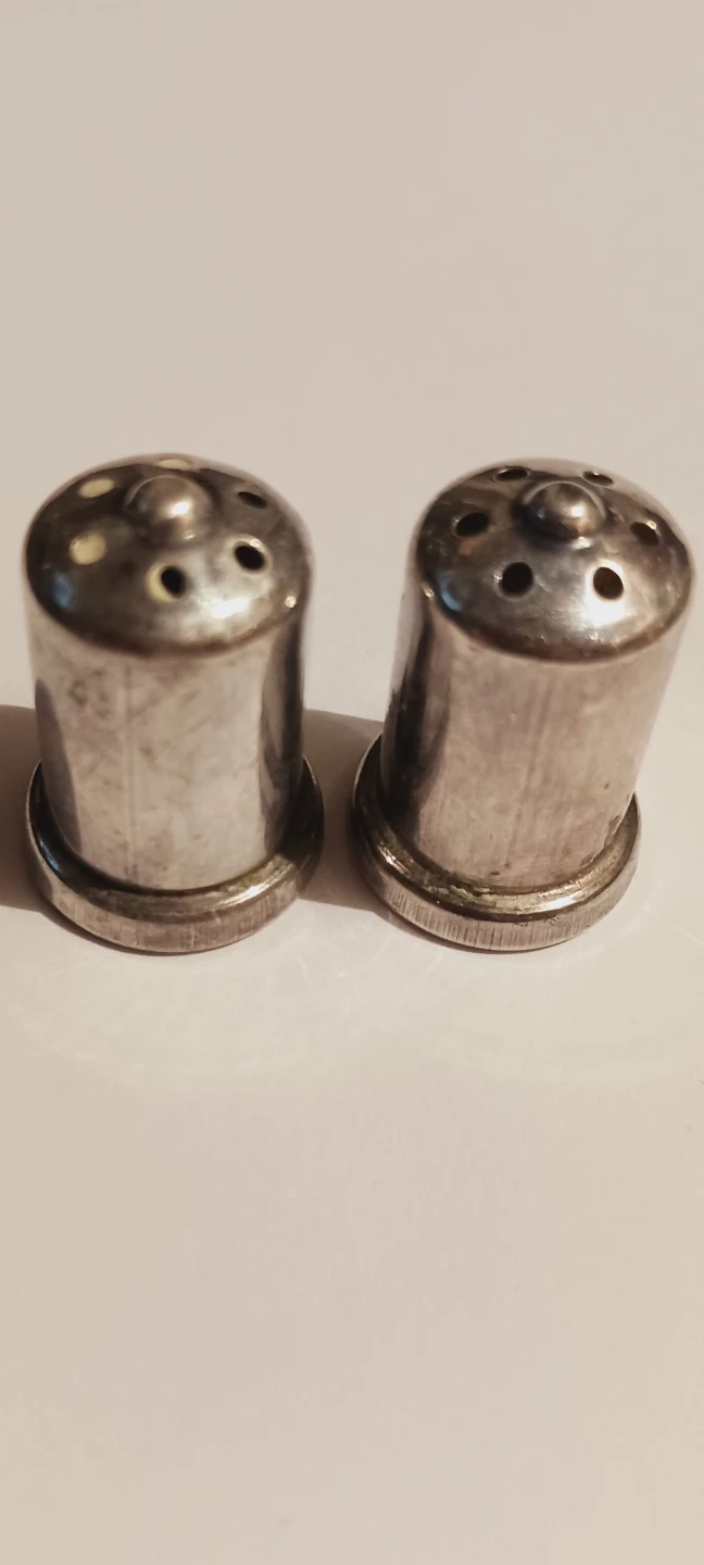 Sterling Silver 925 Stamped Salt and Pepper Shakers