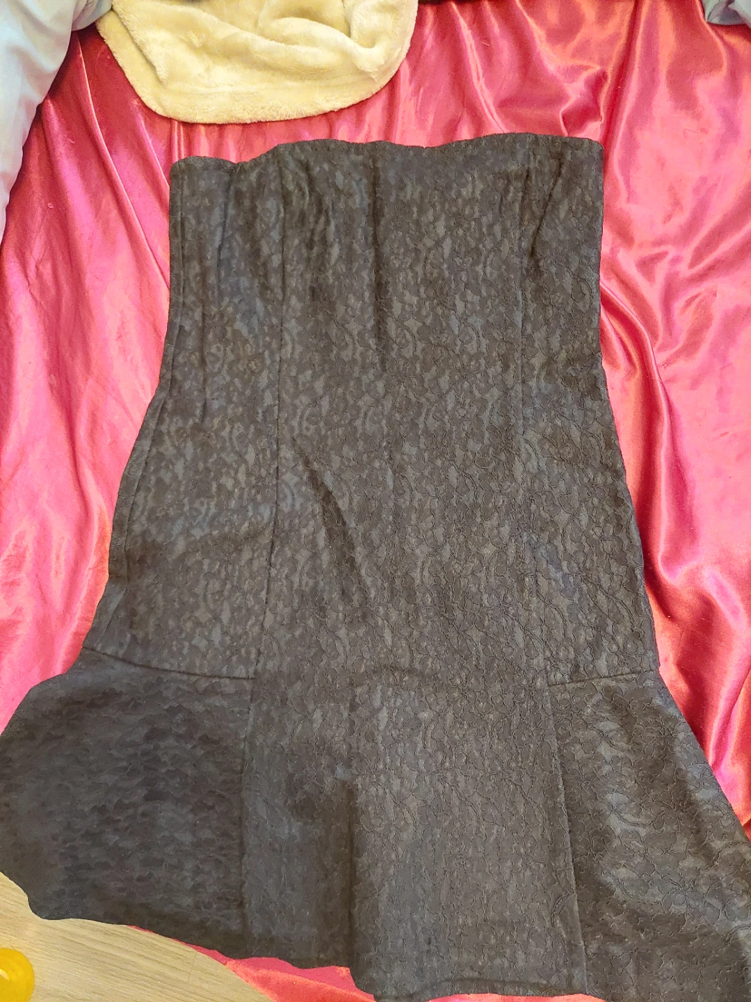 DKNY Black Lace Strapless Dress Size 12