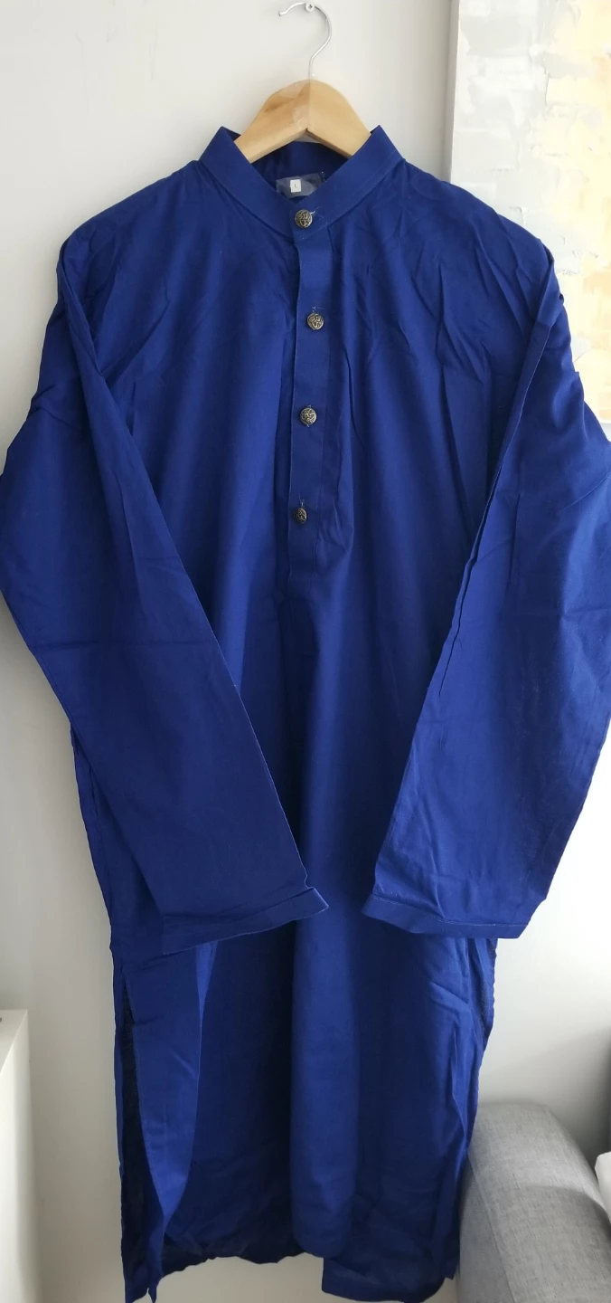 Blue Men's Kurta Shirt Size L - photo 2