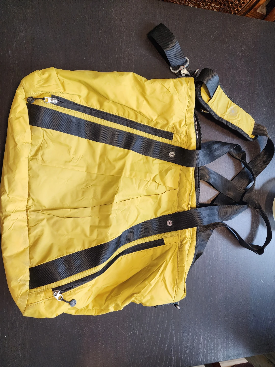 Yellow Tote Bag with Black Straps