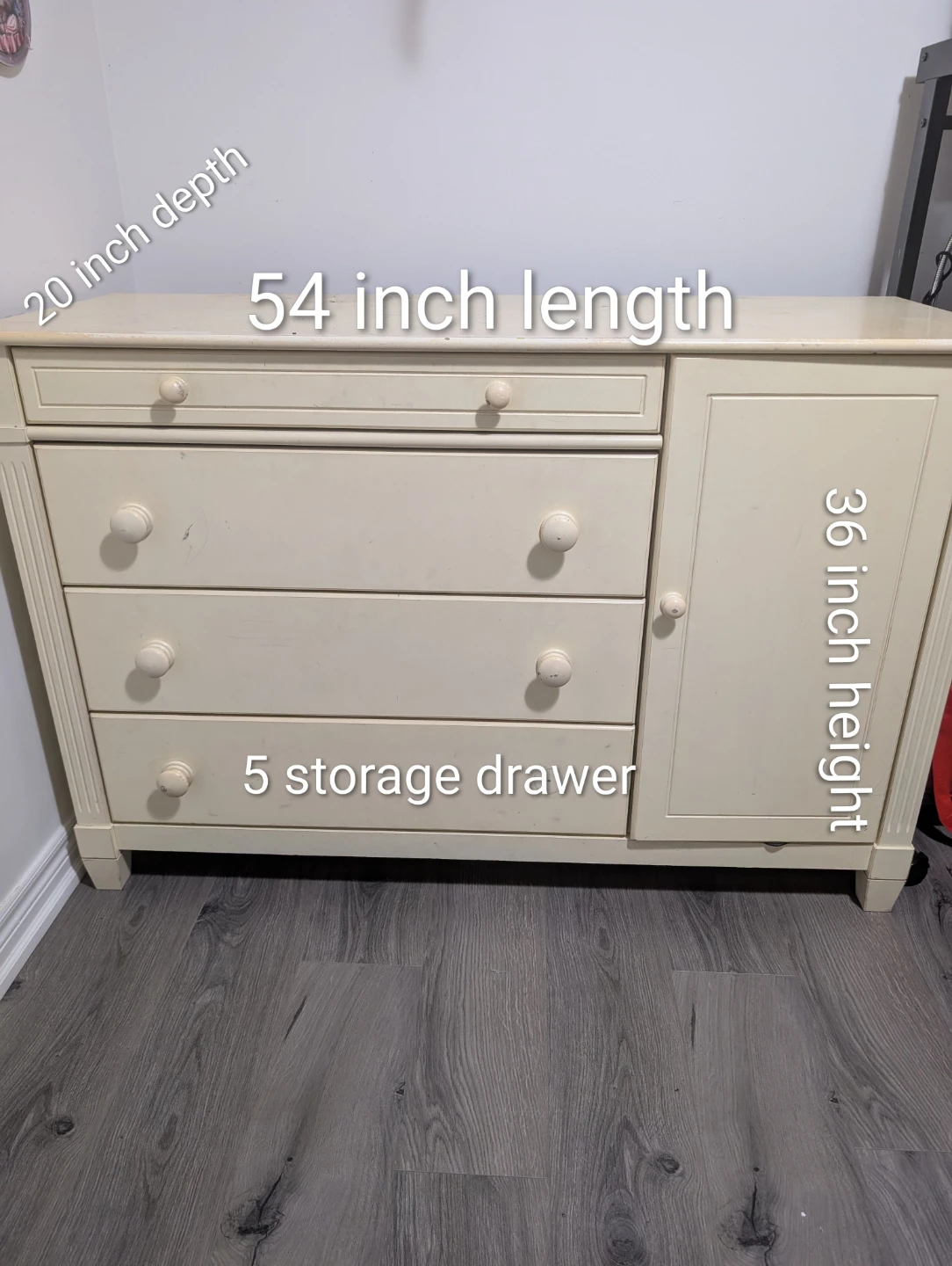 Cream Dresser with Cabinet - photo 2