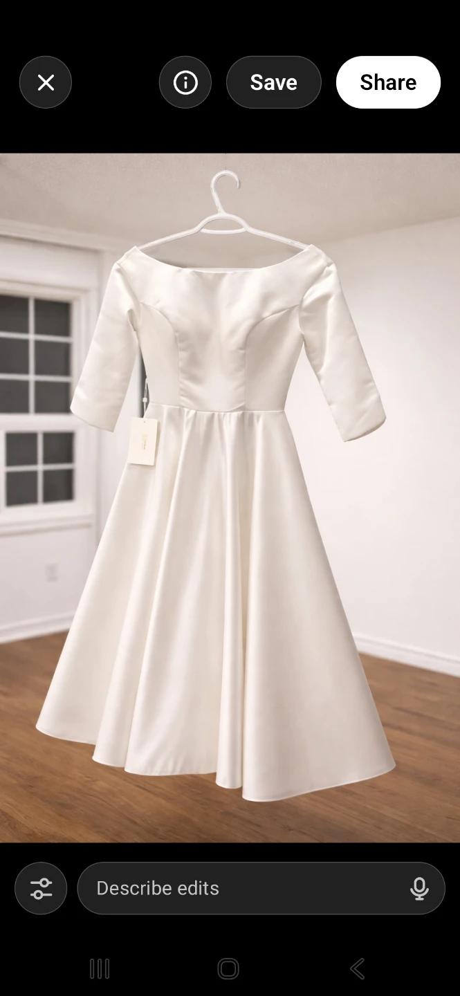 White Satin A-Line Midi Dress