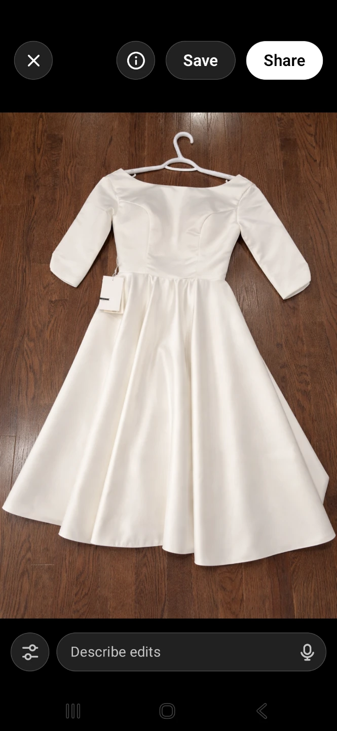 White Satin A-Line Midi Dress - photo 2