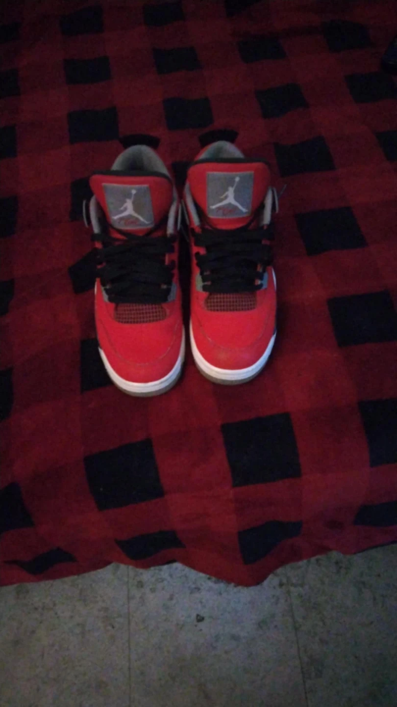 Air Jordan 4 Red Black White Sneakers