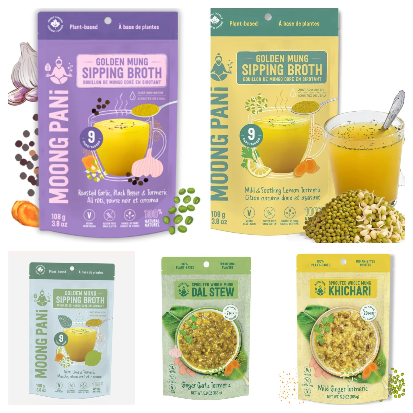 Moong Pani Sipping Broth & Stew Pouches (Variety Pack x5)
