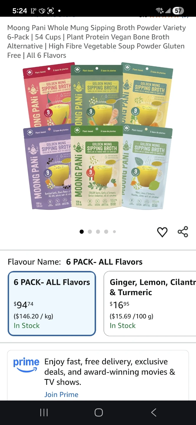 Moong Pani Sipping Broth & Stew Pouches (Variety Pack x5) - photo 2