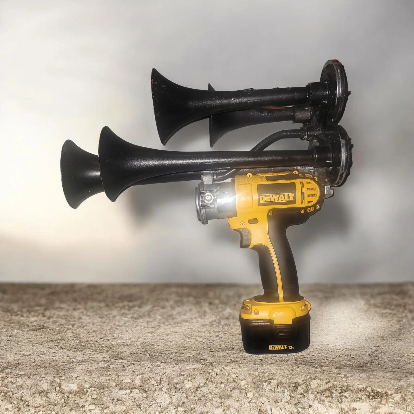 DEWALT 12V Drill with Dual Trumpet Horns