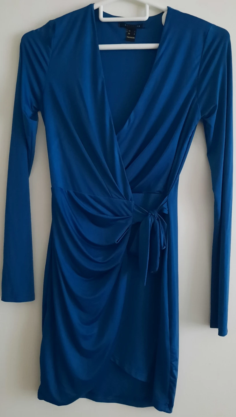 Revamped Blue Wrap Dress Size S
