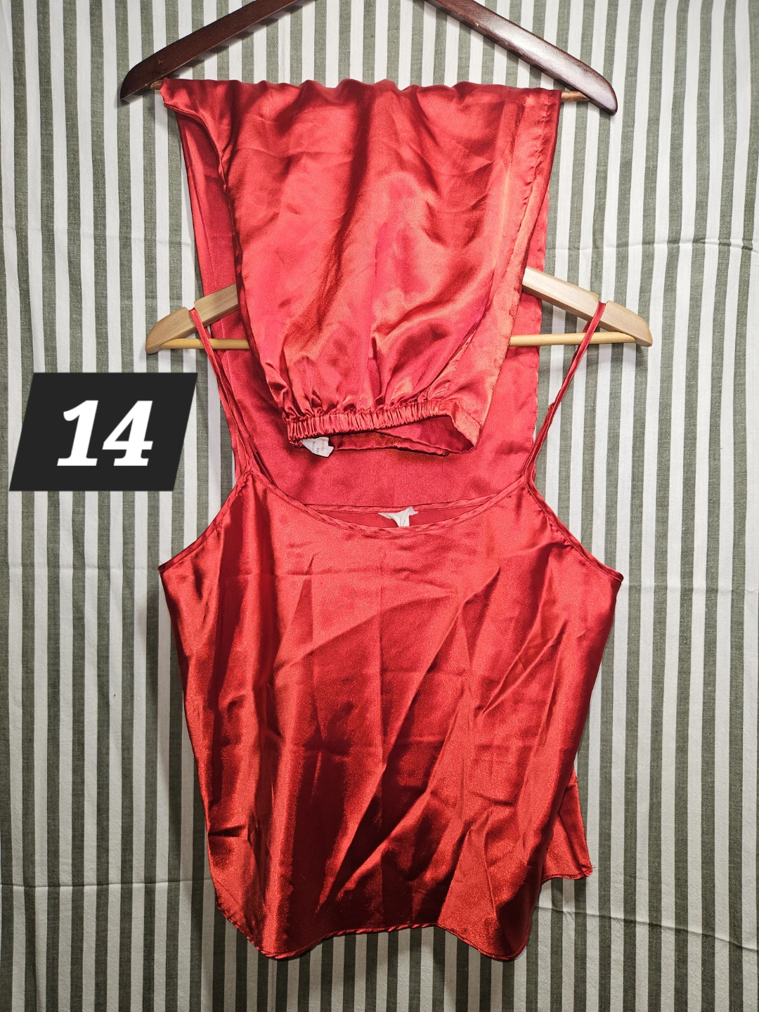 Red Satin Pajama Set