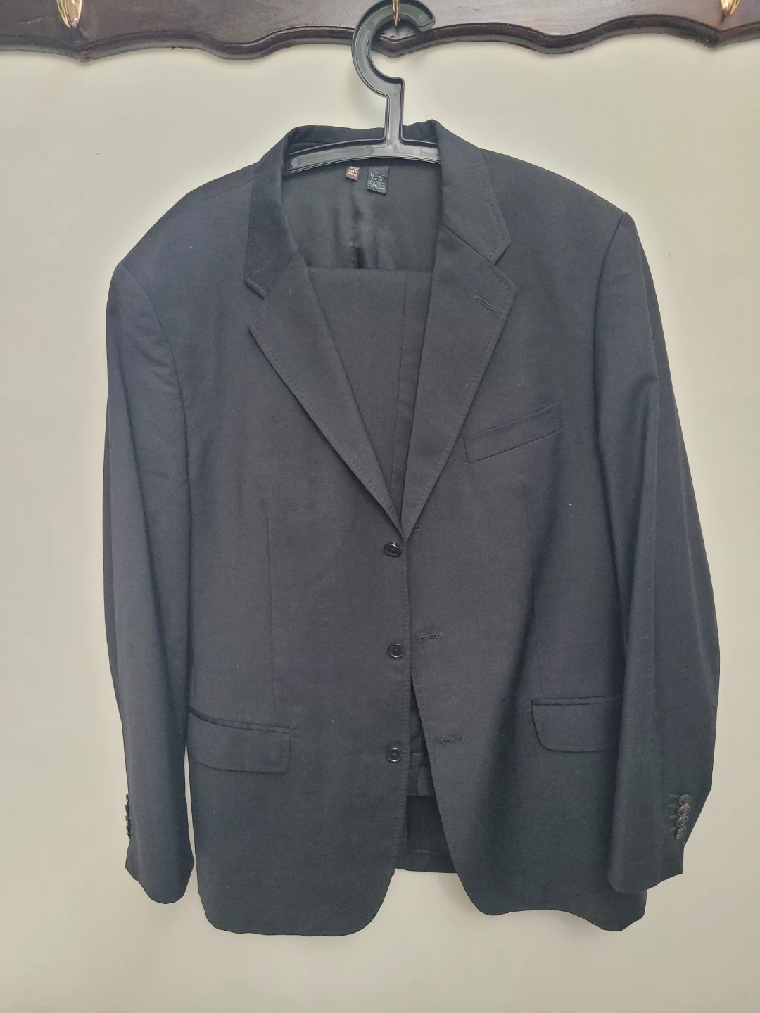Zara Black Suit Jacket & Pants Set US 46 pants 32" long