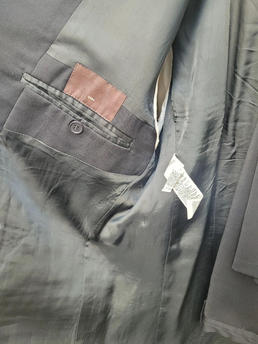 Zara Black Suit Jacket & Pants Set US 46 pants 32" long - photo 3