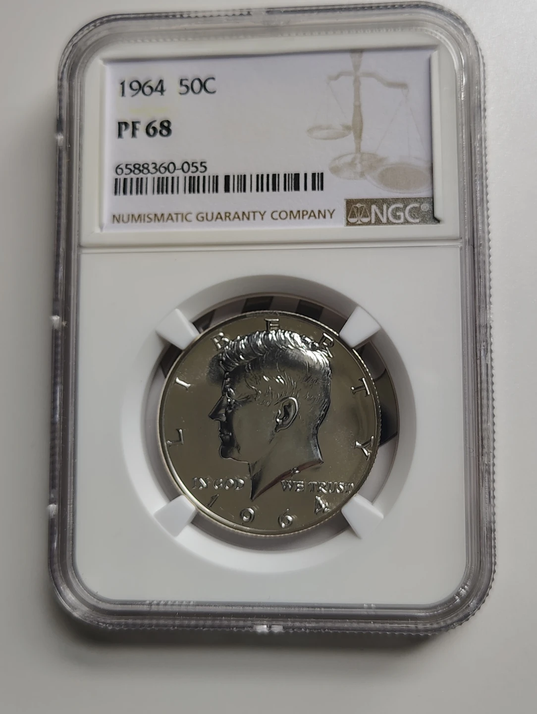 1964 50C Kennedy Half Dollar PF 68 NGC Graded Coin - photo 4