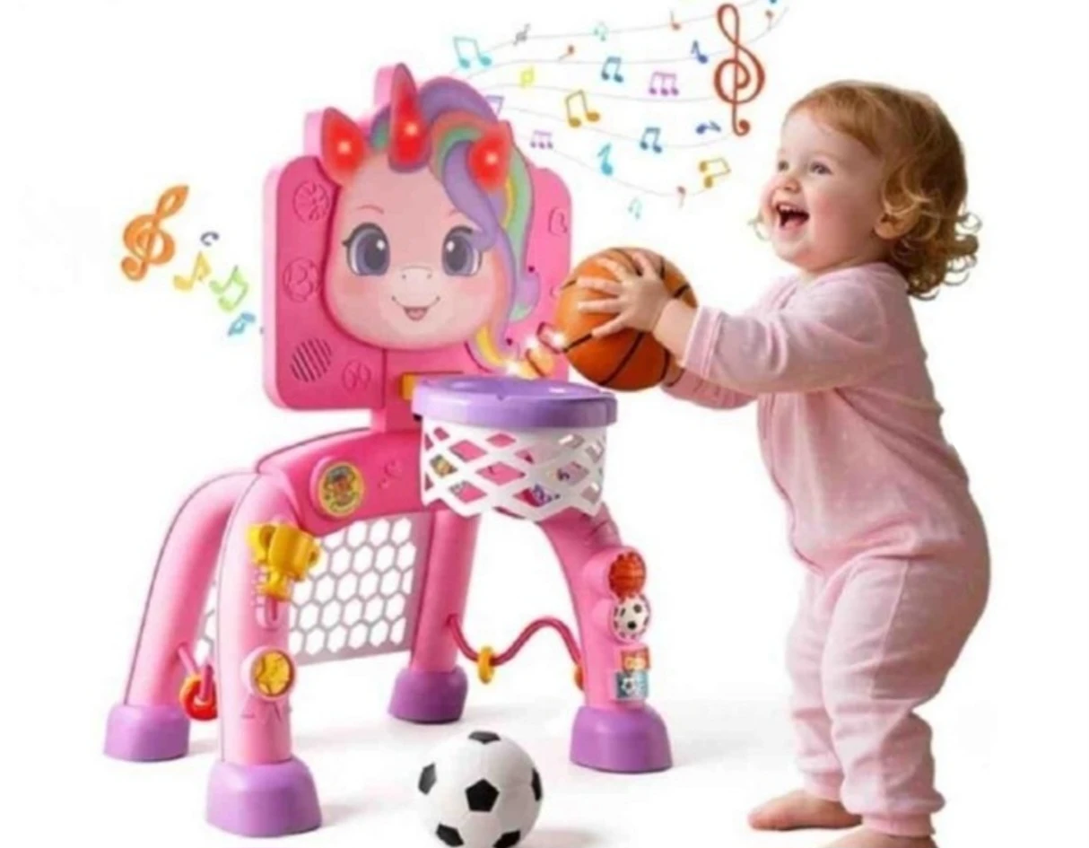 Toddler Basketball Hoop & Soccer Goal Activity Center