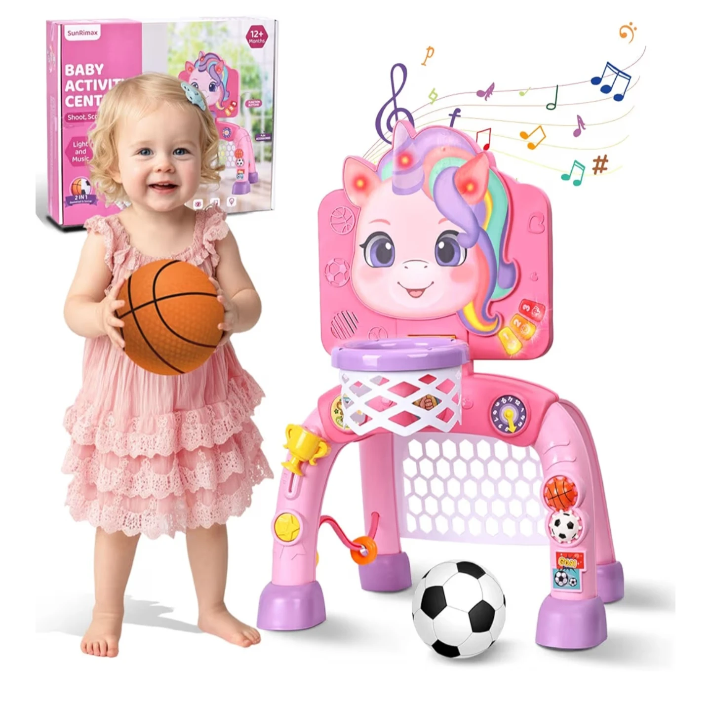 Toddler Basketball Hoop & Soccer Goal Activity Center - photo 2