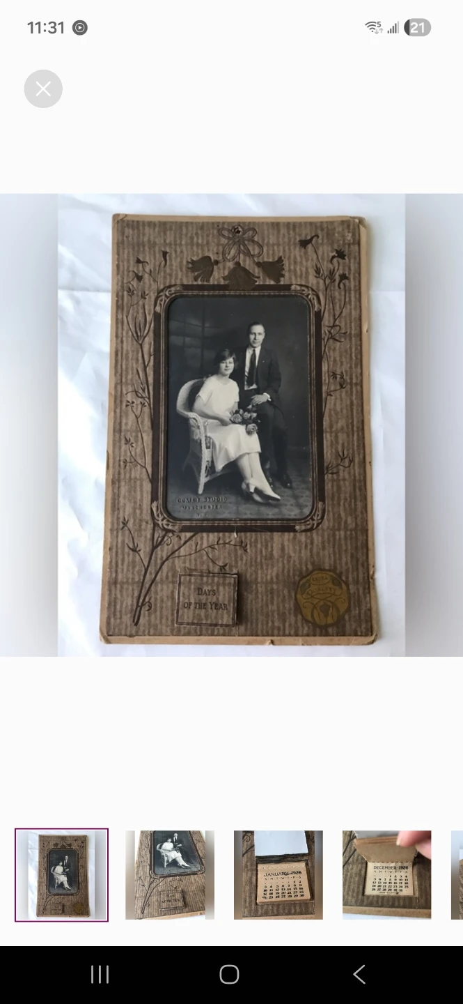 Vintage Comet Studio Portrait with 1926 Calendar