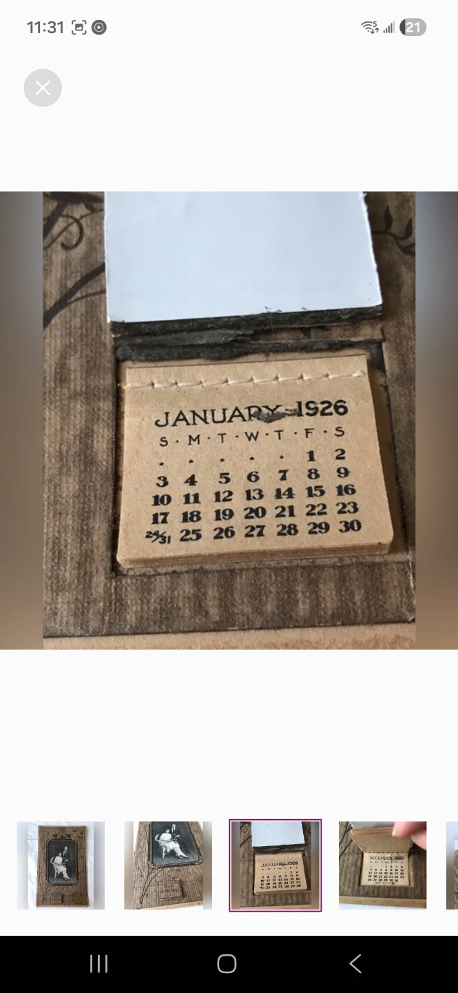 Vintage Comet Studio Portrait with 1926 Calendar - photo 2