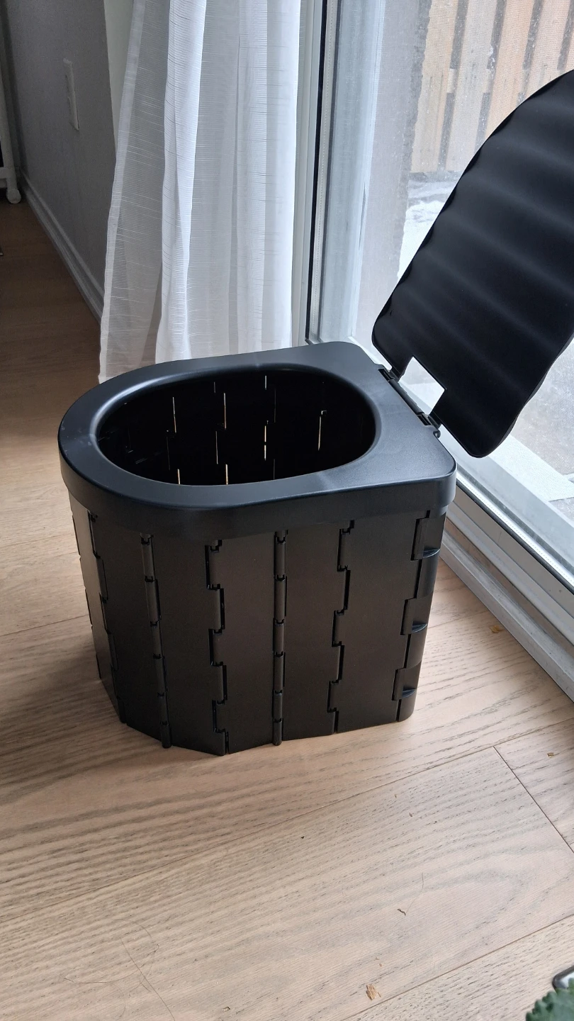 Foldable Convertable Stool Toilet Waste Bin RV, Car, Camping - photo 3