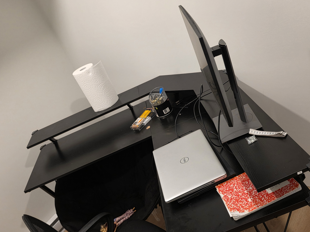 Black Office L shaped Table & Mesh Office Chair - photo 4