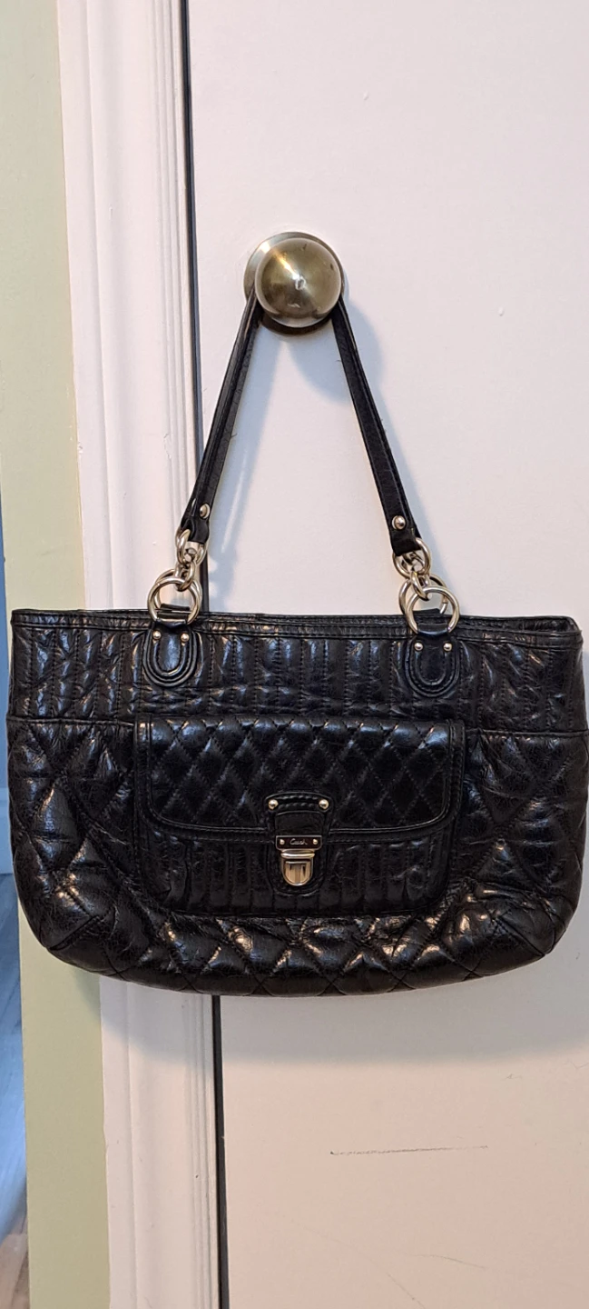 Coach Black Quilted Leather Tote Bag - photo 2