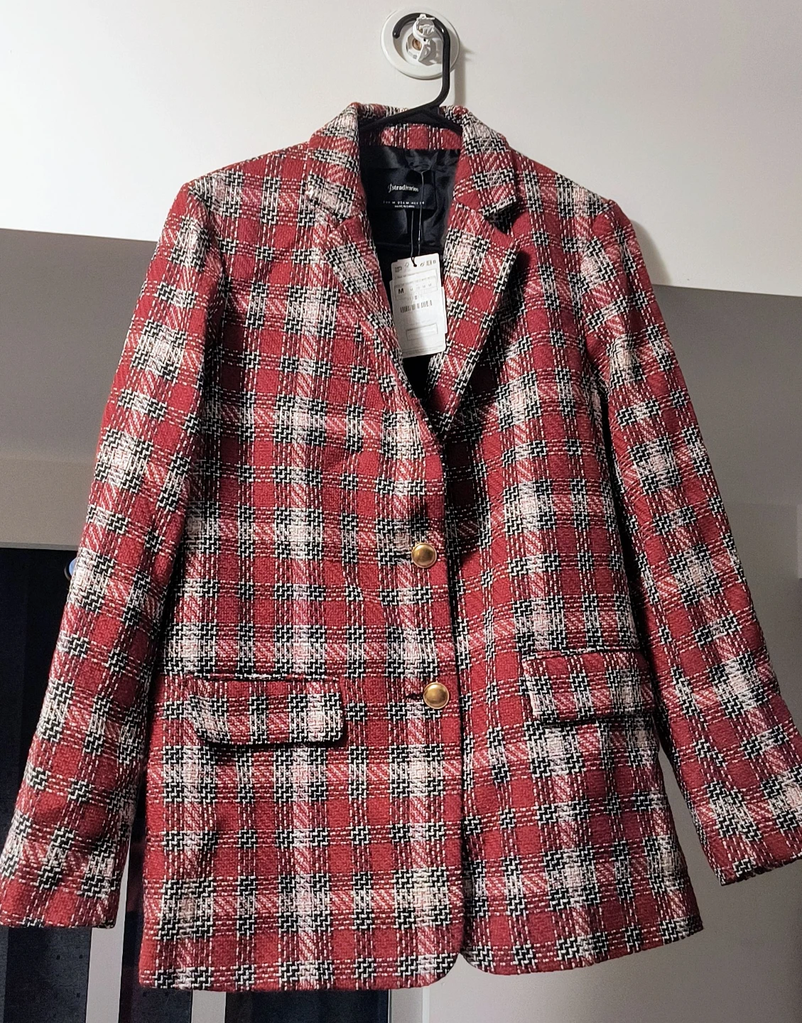 Stradivarius Women's Plaid Blazer Size M